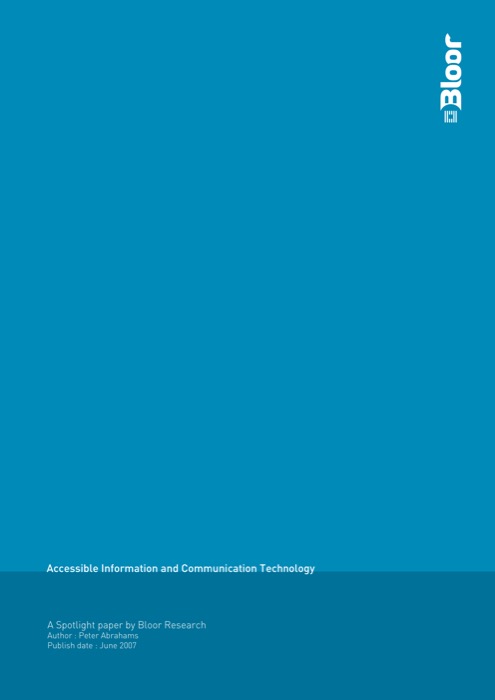 Cover for Accessible Information and Communication Technology