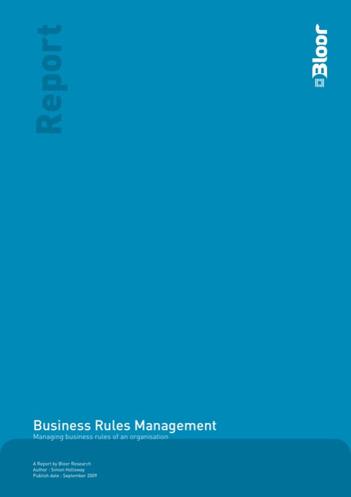 Cover for Business Rules Management - Managing business rules of an organisation