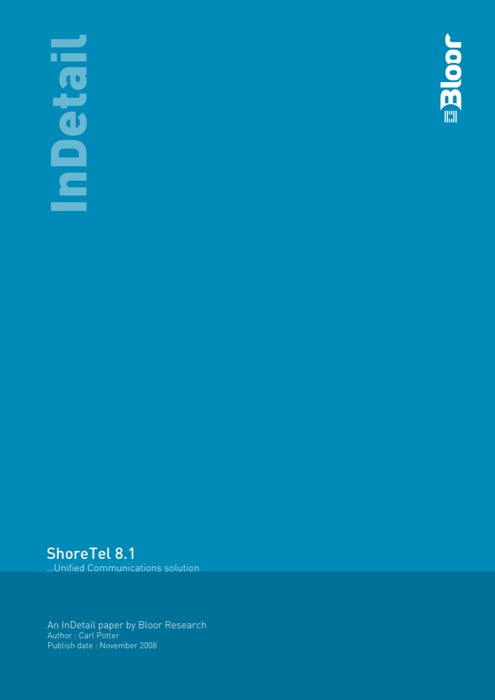 Cover for ShoreTel 8.1 - Unified Communications solution