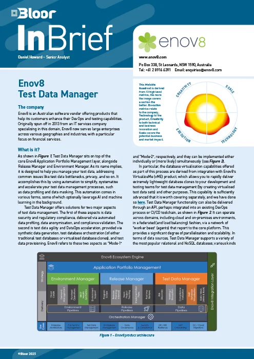 Enov8 Test Data Manager