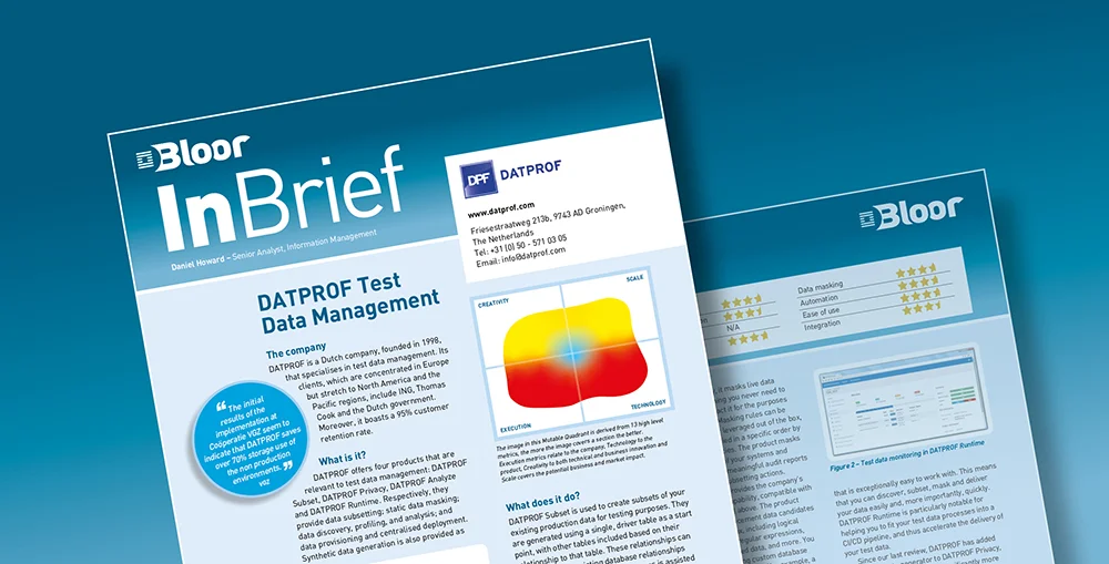 DATPROF Test Data Management (2021) - Bloor Research