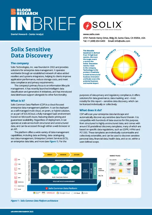 Solix Sensitive Data Discovery