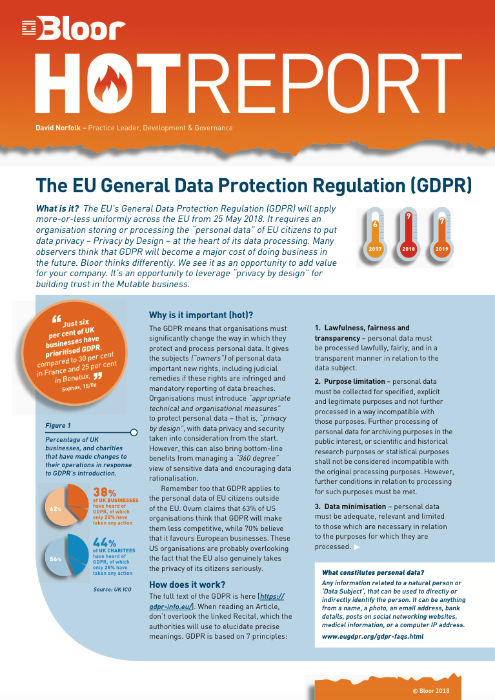 Cover for The EU General Data Protection Regulation (GDPR)