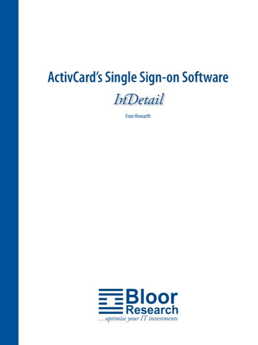 Cover for ActivCard’s Single Sign-on Software
