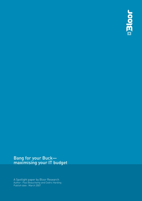 Cover for Bang for your Buck – maximising your IT budget