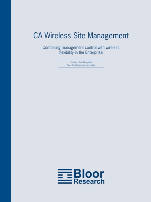 Cover for CA Wireless Site Management