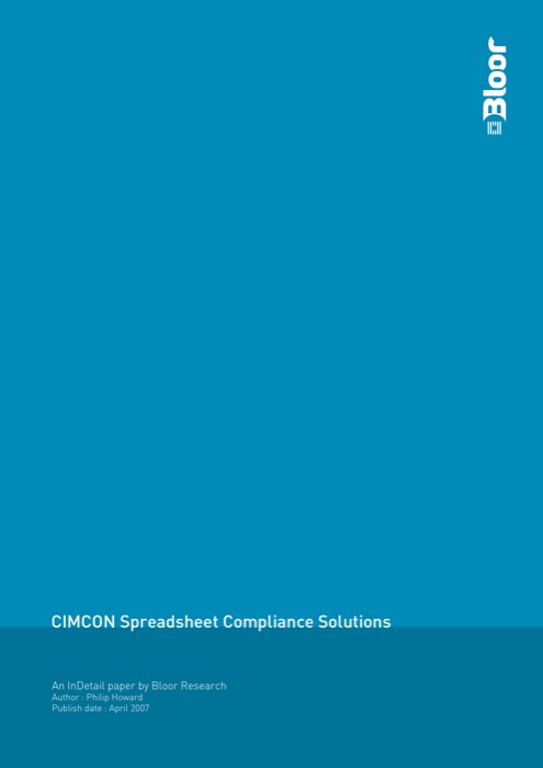 Cover for CIMCON Spreadsheet Compliance Solutions