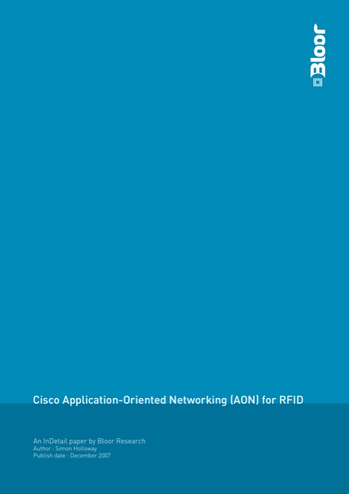 Cover for Cisco Application-Oriented Networking (AON) for RFID