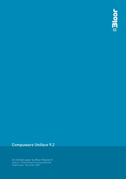Cover for Compuware Uniface 9.2