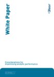 Cover for Considerations for maximising analytic performance