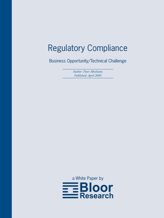 Cover for IBM Regulatory Compliance - Business Opportunity/Technical Challenge