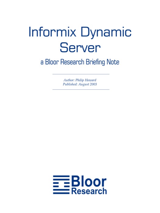Cover for Informix Dynamic Server