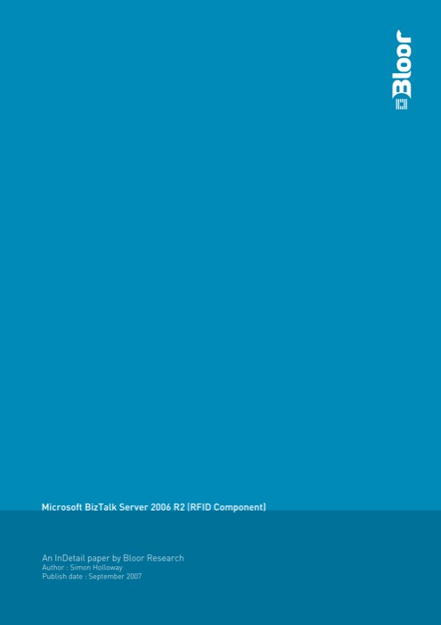 Cover for Microsoft BizTalk Server 2006 R2 (RFID Component)