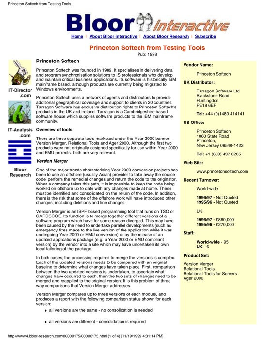 Cover for Princeton Softech testing tools