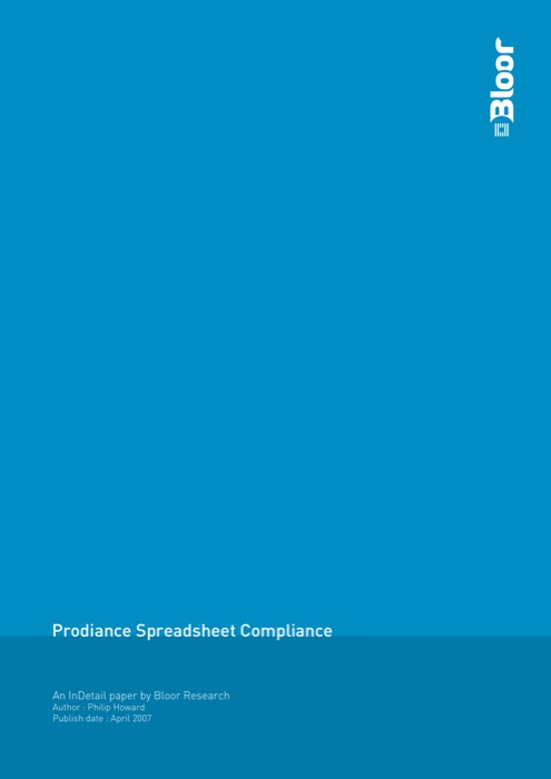 Cover for Prodiance Spreadsheet Compliance