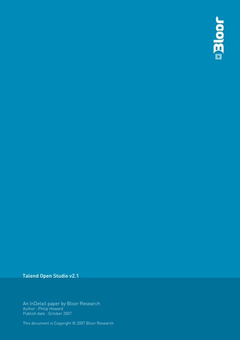 Cover for Talend Open Studio v2.1