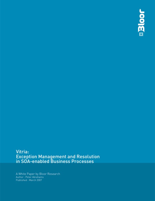 Cover for Vitria - Exception Management and Resolution in SOA-enabled Business Processes