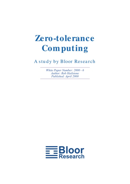 Cover for Zero-tolerance Computing