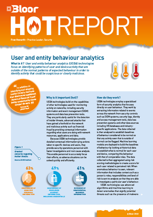 Cover for User and Entity Behavioural Analytics