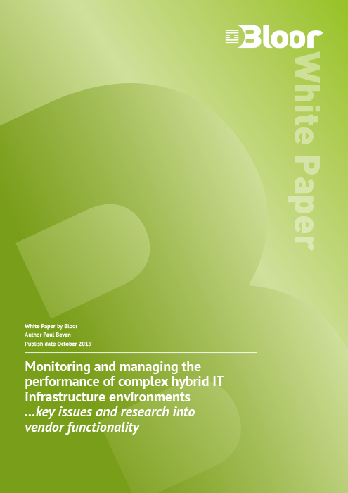 Cover for Monitoring and managing the performance of complex hybrid IT infrastructure environments