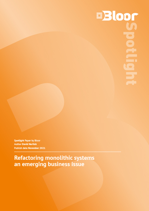 Cover for Refactoring Monolithic Systems - An emerging business issue