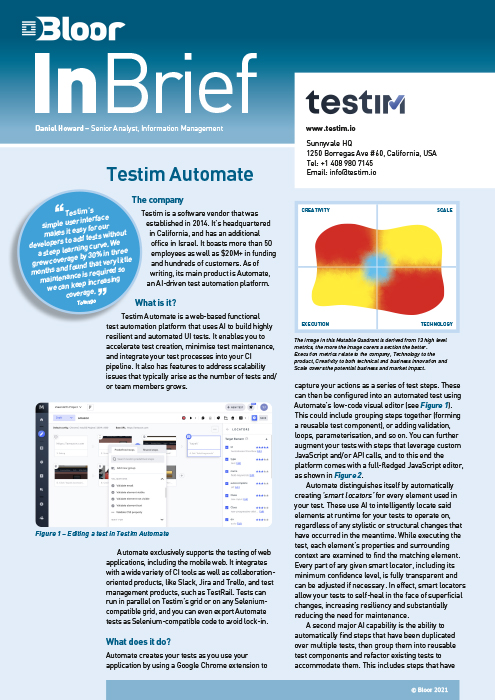 Cover for Testim Automate