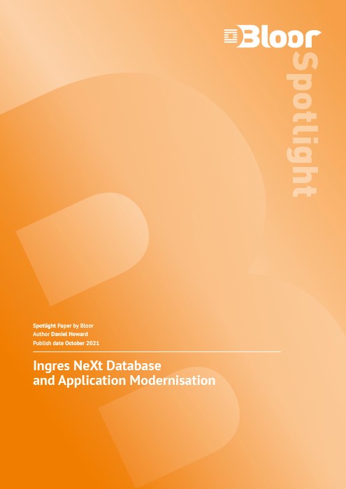 Cover for Ingres NeXt Database and Application Modernisation