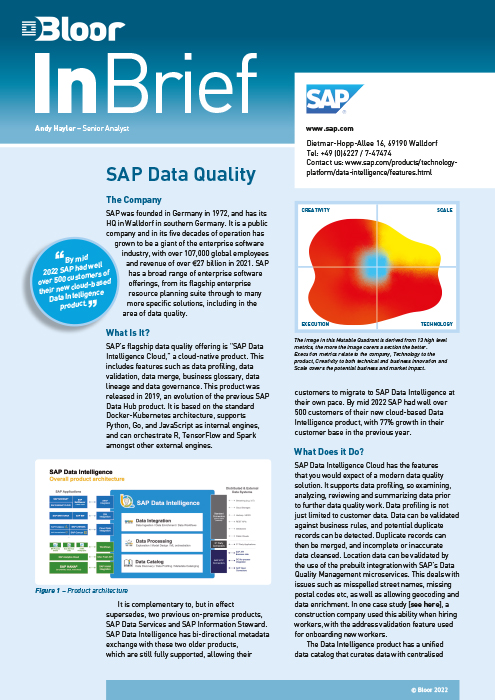Cover for SAP Data Quality