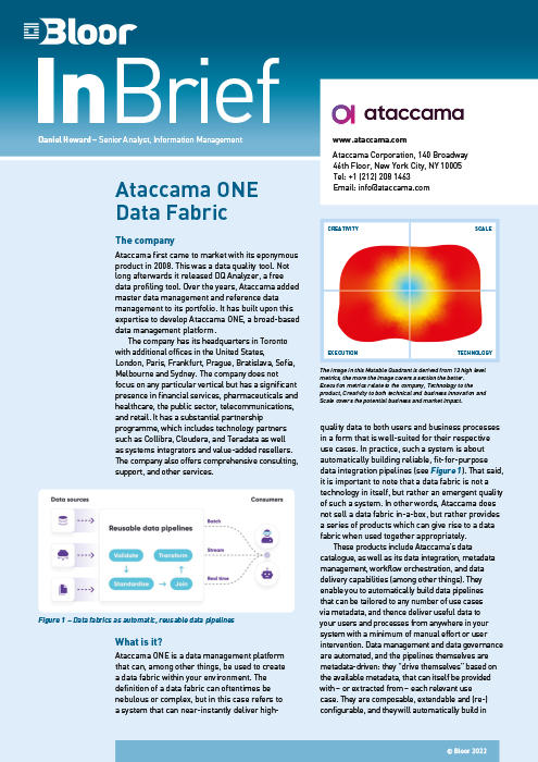 Cover for Ataccama ONE Data Fabric