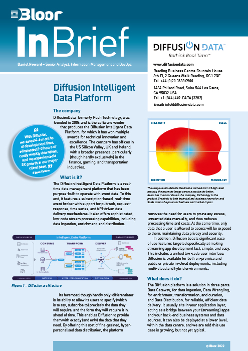 Cover for Diffusion Intelligent Data Platform