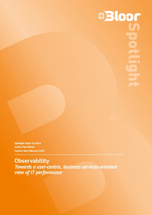 Cover for Observability - Towards a user-centric, business services-oriented view of IT performance