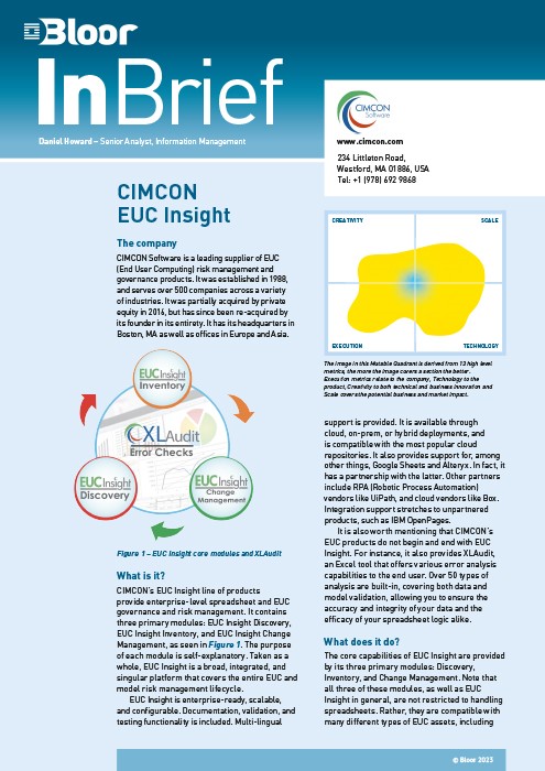 Cover for CIMCON EUC Insight