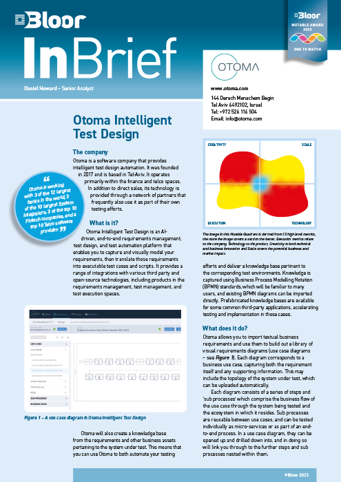 Cover for Otoma Intelligent Test Design