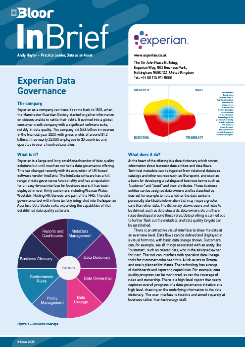 Cover for Experian’s Data Governance Offering