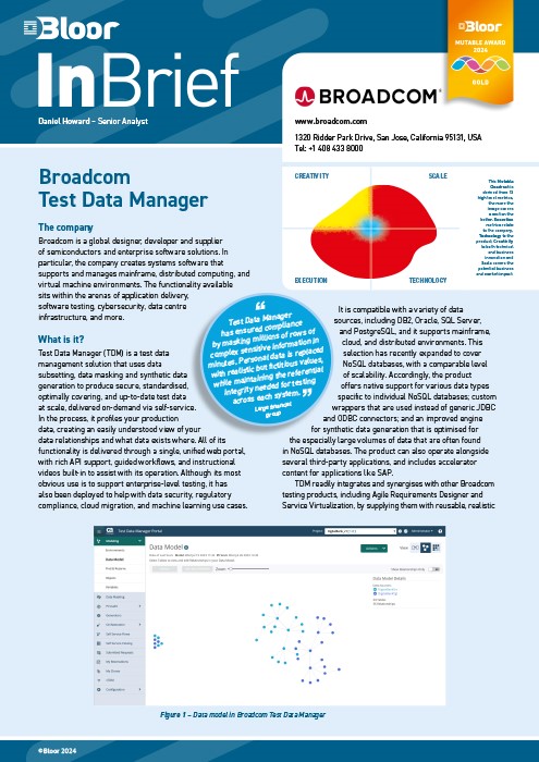 Cover for Broadcom Test Data Manager (2024)