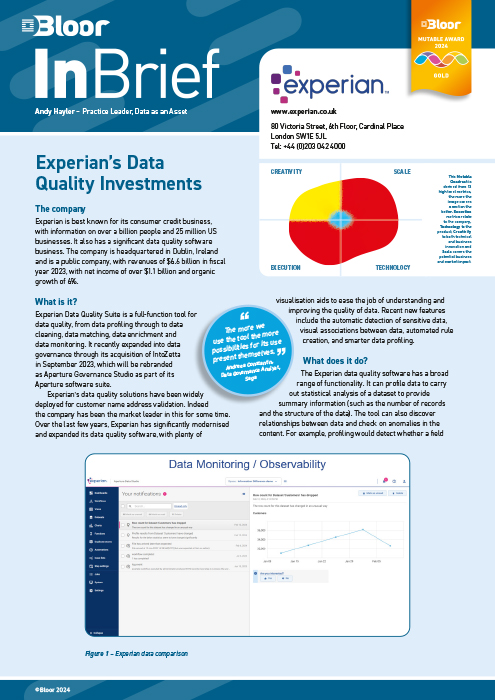 Cover for Experian’s Data Quality Investments