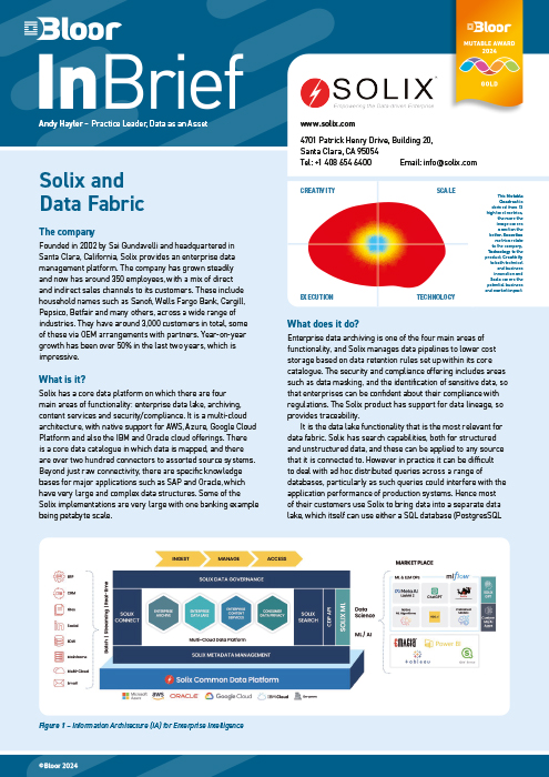 Cover for Solix and Data Fabric