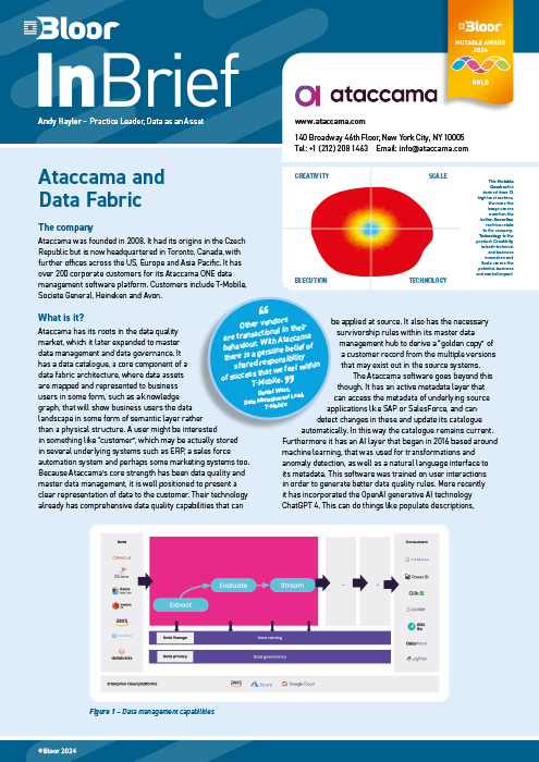 Cover for Ataccama and Data Fabric (2024)