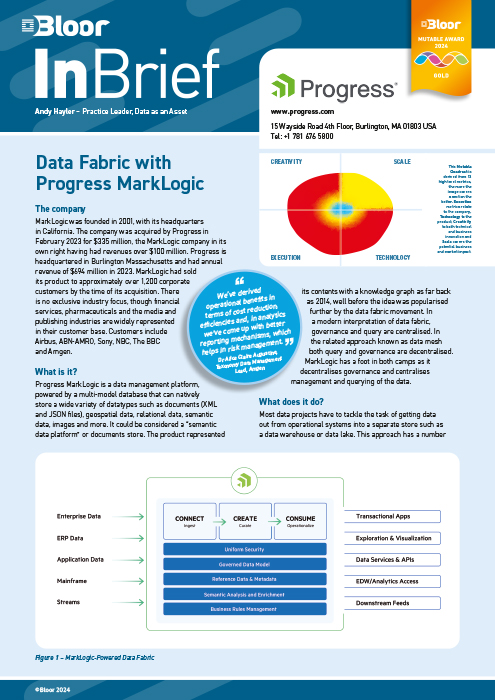 Cover for Data Fabric with Progress MarkLogic