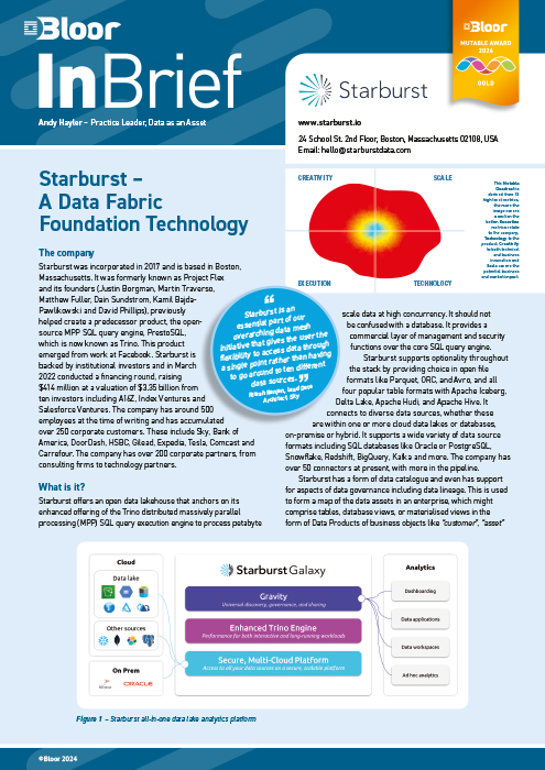 Cover for Starburst – A Data Fabric Foundation Technology