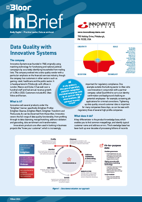 Cover for Data Quality with Innovative Systems