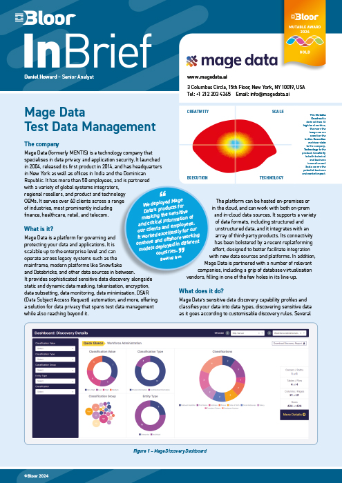 Cover for Mage Data Test Data Management