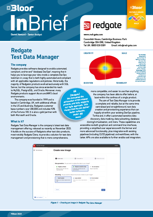 Cover for Redgate Test Data Manager