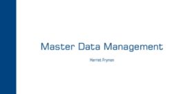 Cover for Master Data Management